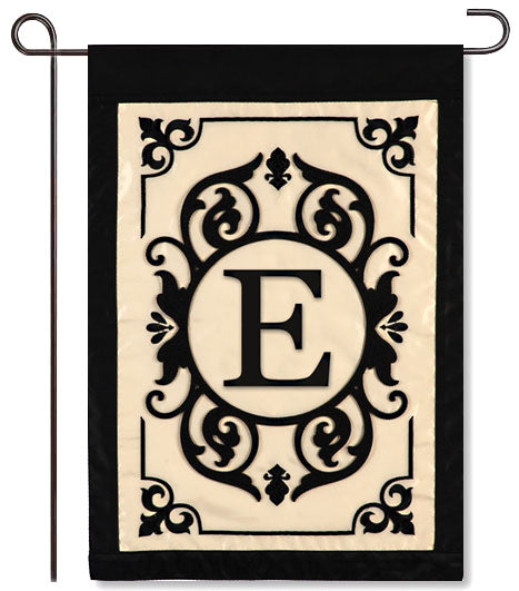 Evergreen Garden Flags - Cambridge Monogram E