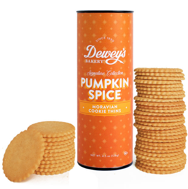 Dewey’s Pumpkin Spice Moravian Cookie Thins 4.5 oz. Tube