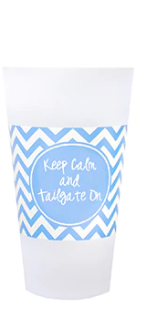 Mainstreet Collection Light Blue/White Tailgate Tumblers Keep Calm and Tailgate On