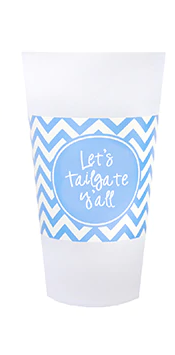 Mainstreet Collection Light Blue/White Tailgate Tumblers Let's Tailgate Y'all