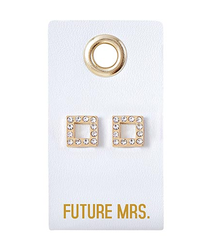 Creative Brands Wedding Stud Earrings- Future Mrs.