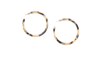 Mainstreet Collection Large Blonde Tortoise Hoops