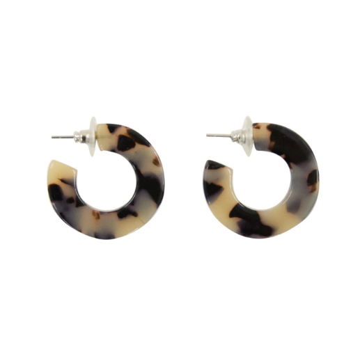 Mainstreet Collection Small Chunky Blonde Tortoise Hoops