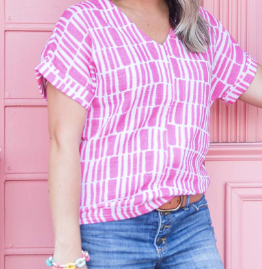 Michelle McDowell Well Behaved Harper Top - Hot Pink