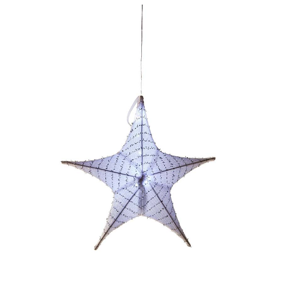 Evergreen Lighted Fabric Star, Small White
