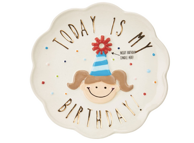 Mud Pie Birthday Candle Plate Girl