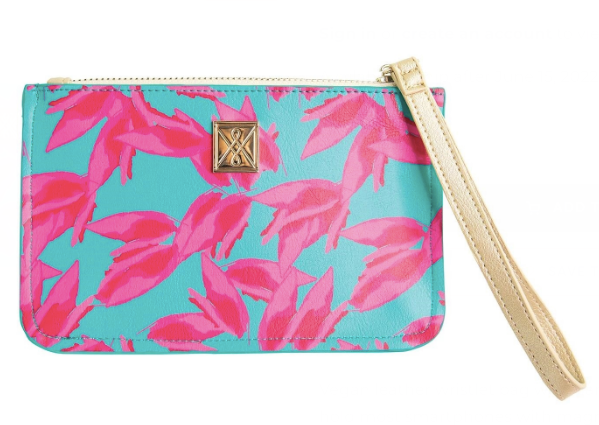 Mary Square Sophie Wristlet - Pink Floral