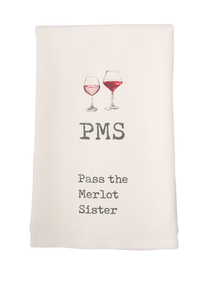 Mud Pie PMS Wine Dish Towel