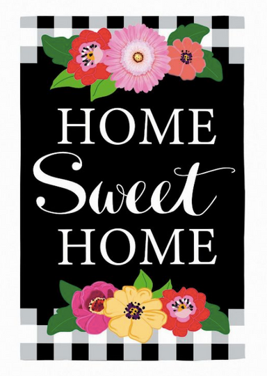 Evergreen Garden Flags-Floral Home Sweet Home
