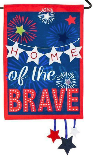 Evergreen Garden Flags -Home of the Brave