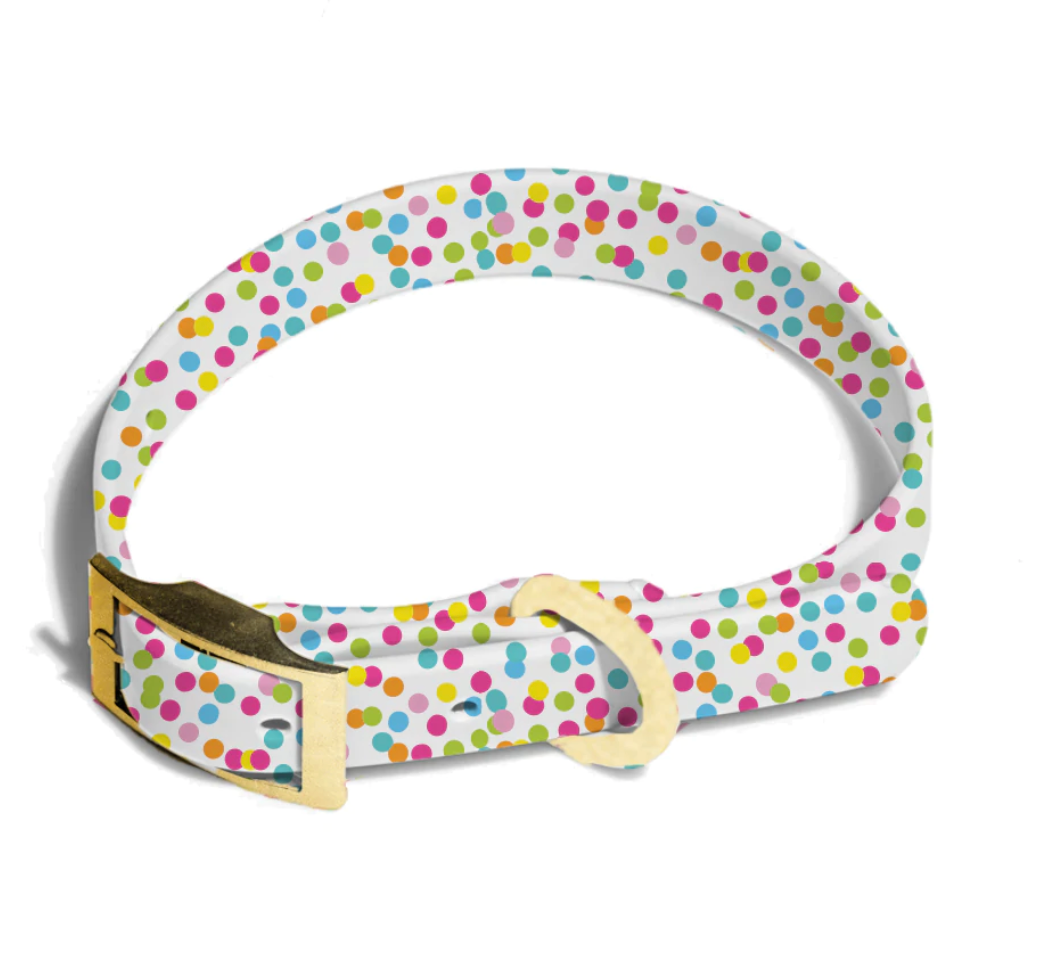 Mary Square Small Dog Collar - ASWN Confetti