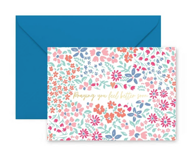 Mary Square Feel Better Floral Greeting Card