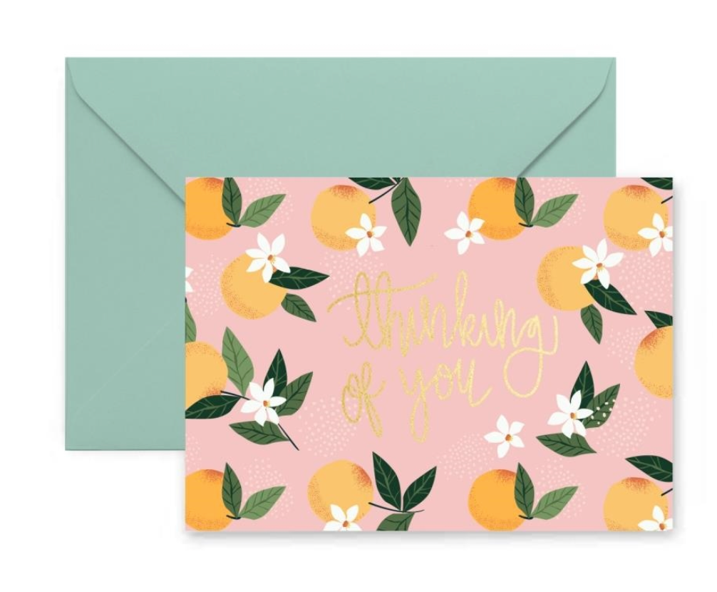 Mary Square Thinking Of You Oranges Greeting Card
