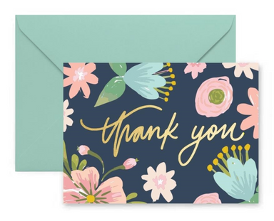 Mary Square Thank You Floral Greeting Card
