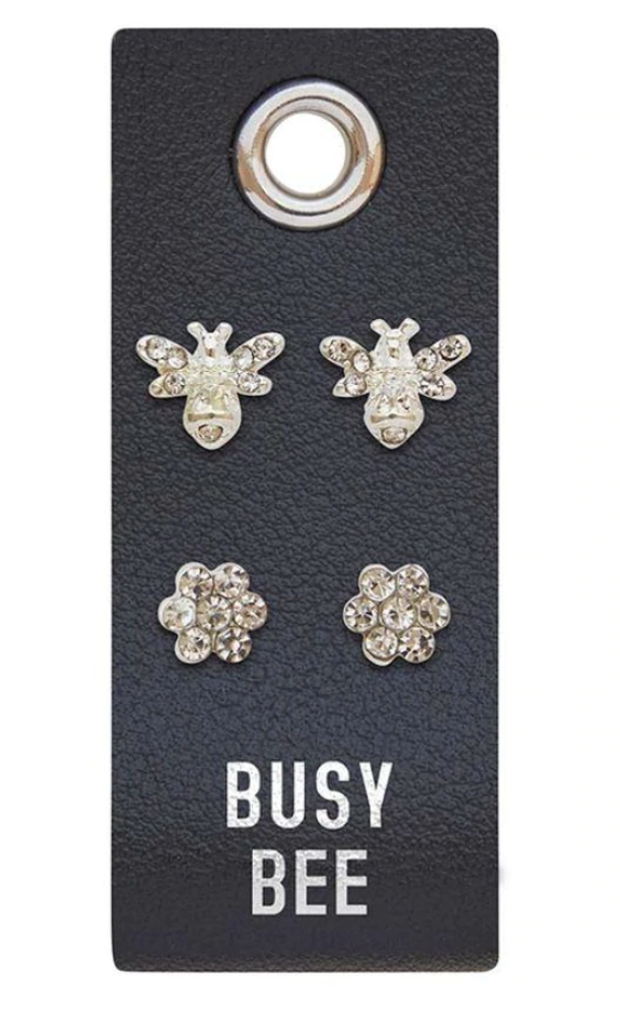 Creative Brands Silver Earring Set- Busy Bee 