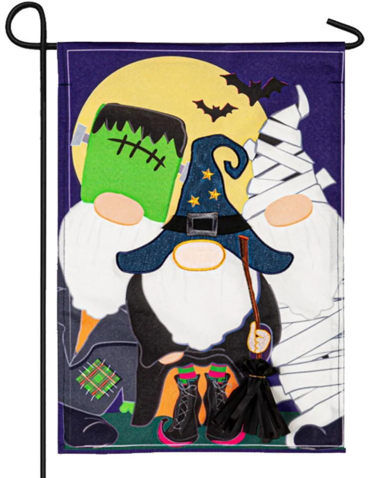 Evergreen Garden Flags - Halloween - Trick or Treat Gnomes