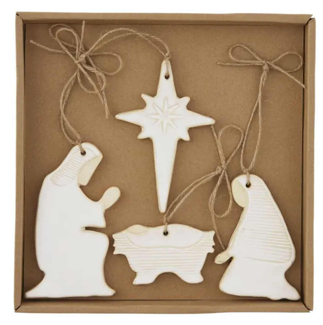 Mud Pie Nativity Ornament Box Set
