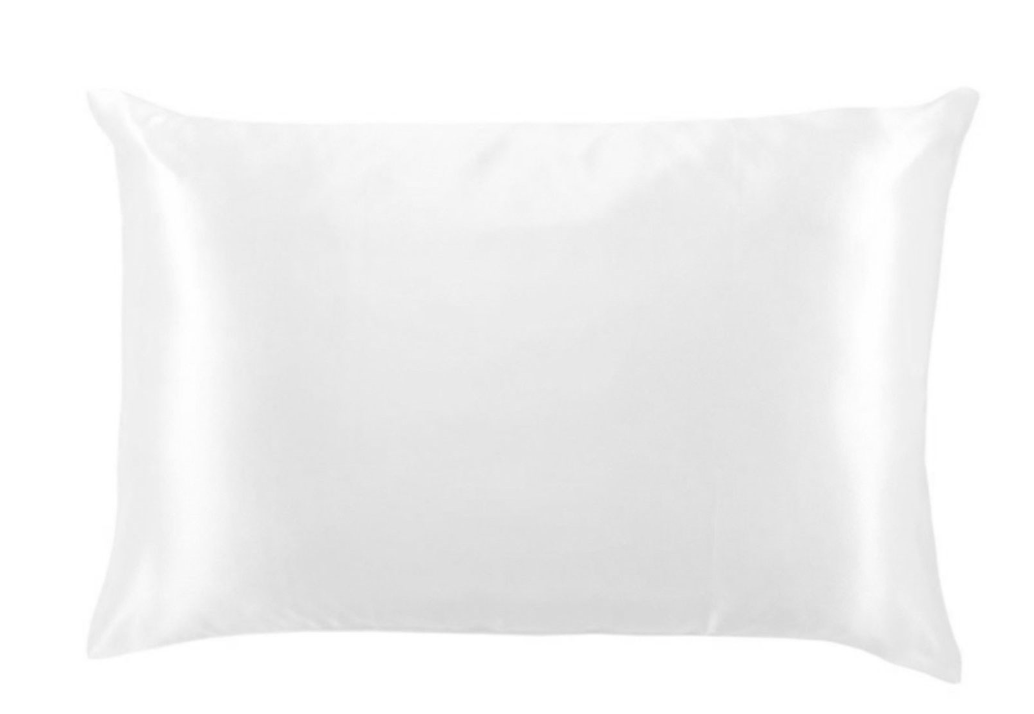 Lemon Lavender Silky Satin Pillowcase - Solids- White