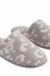 Mud Pie Leopard Chenille Slippers - Gray