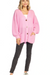Mud Pie Shelton Cardigan - Pink, oversized, long sleeves,v-neck, button down, front pockets