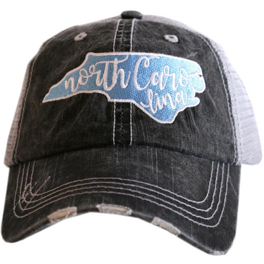 Katydid North Carolina State Cut Out Trucker Hat - Blue