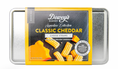 Dewey’s Cheddar Cheese Straw 8 oz. Gift Tin