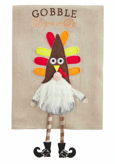 Mud Pie Gobble ‘Til You Wobble Gnome Dangle Leg Towel