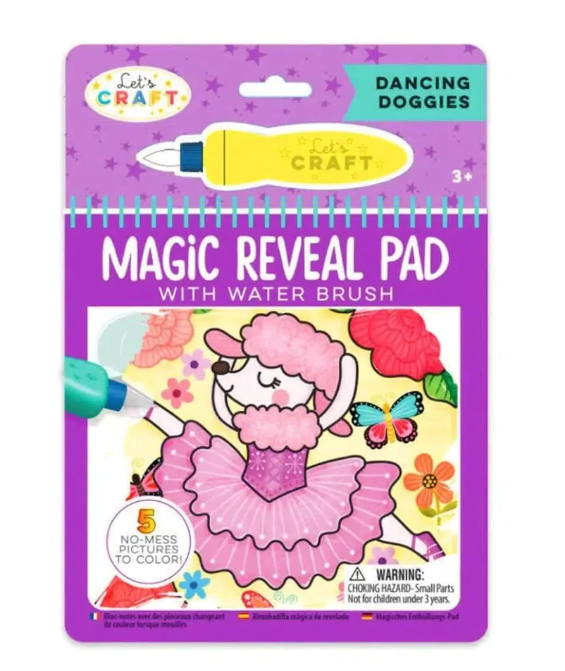 Bright Stripes Magic Reveal Pad with Water Brush- Dancing Doggies 