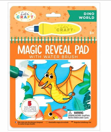Bright Stripes  Magic Reveal Pad with Water Brush- Dino World 
