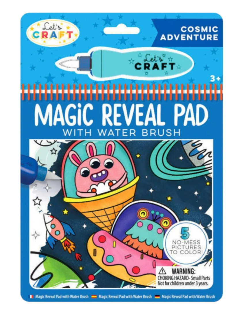 Bright Stripes Magic Reveal Pad with Water Brush- Cosmic Adventures
