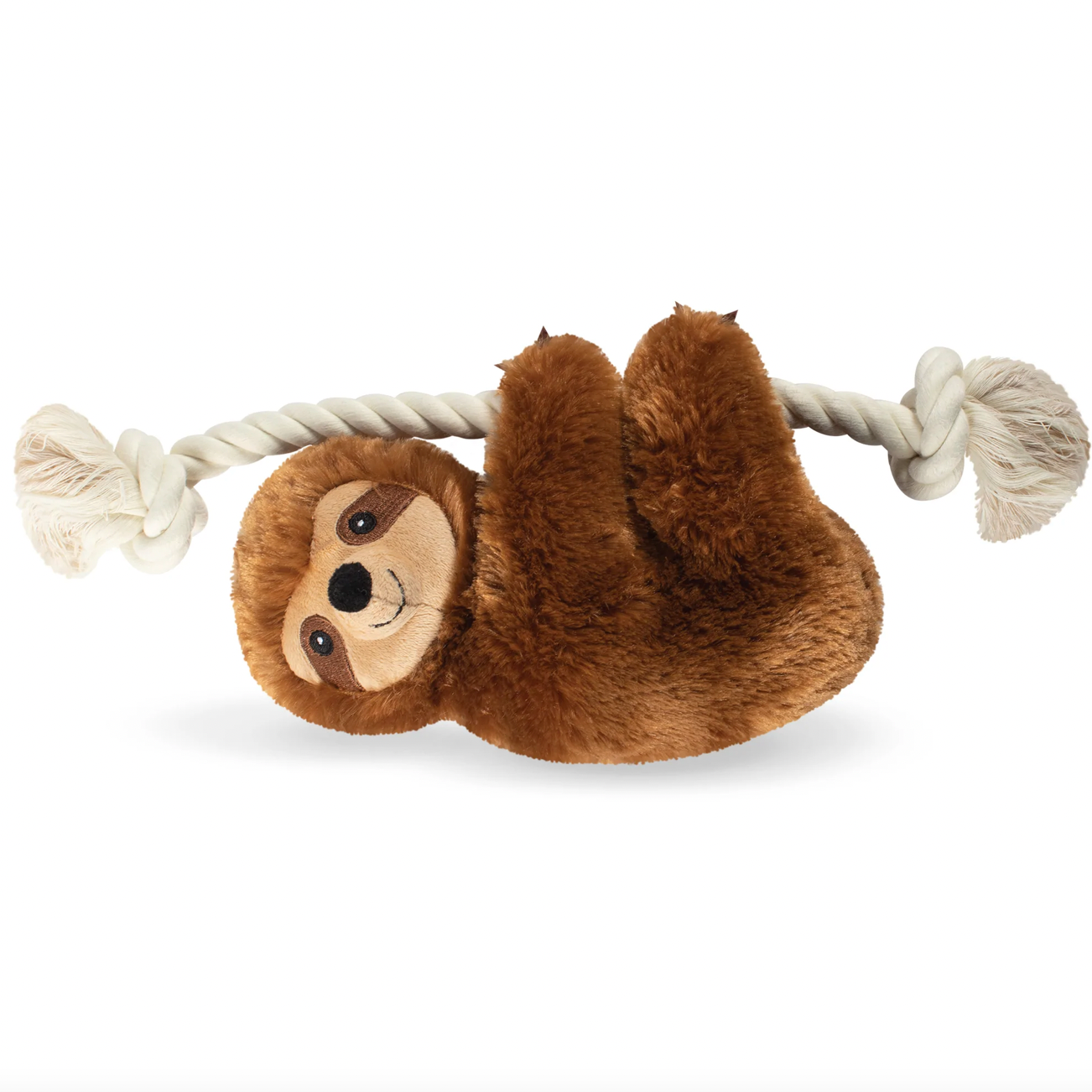 Fringe Studio Brown Sloth on a Rope Dog Toy