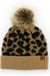 Britt's Knits Snow Leopard Pom Hat - Tan