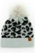 Britt's Knits Snow Leopard Pom Hat - Gray