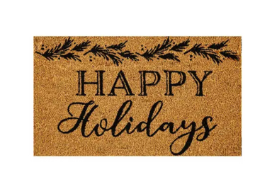 Evergreen Coir Doormat - Happy Holidays