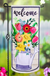 Evergreen Banner Garden Flags-Floral Watering Can