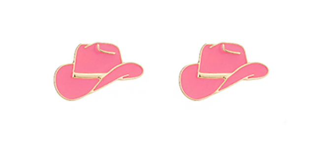 Golden Stella Giddy Up Earrings-Pink