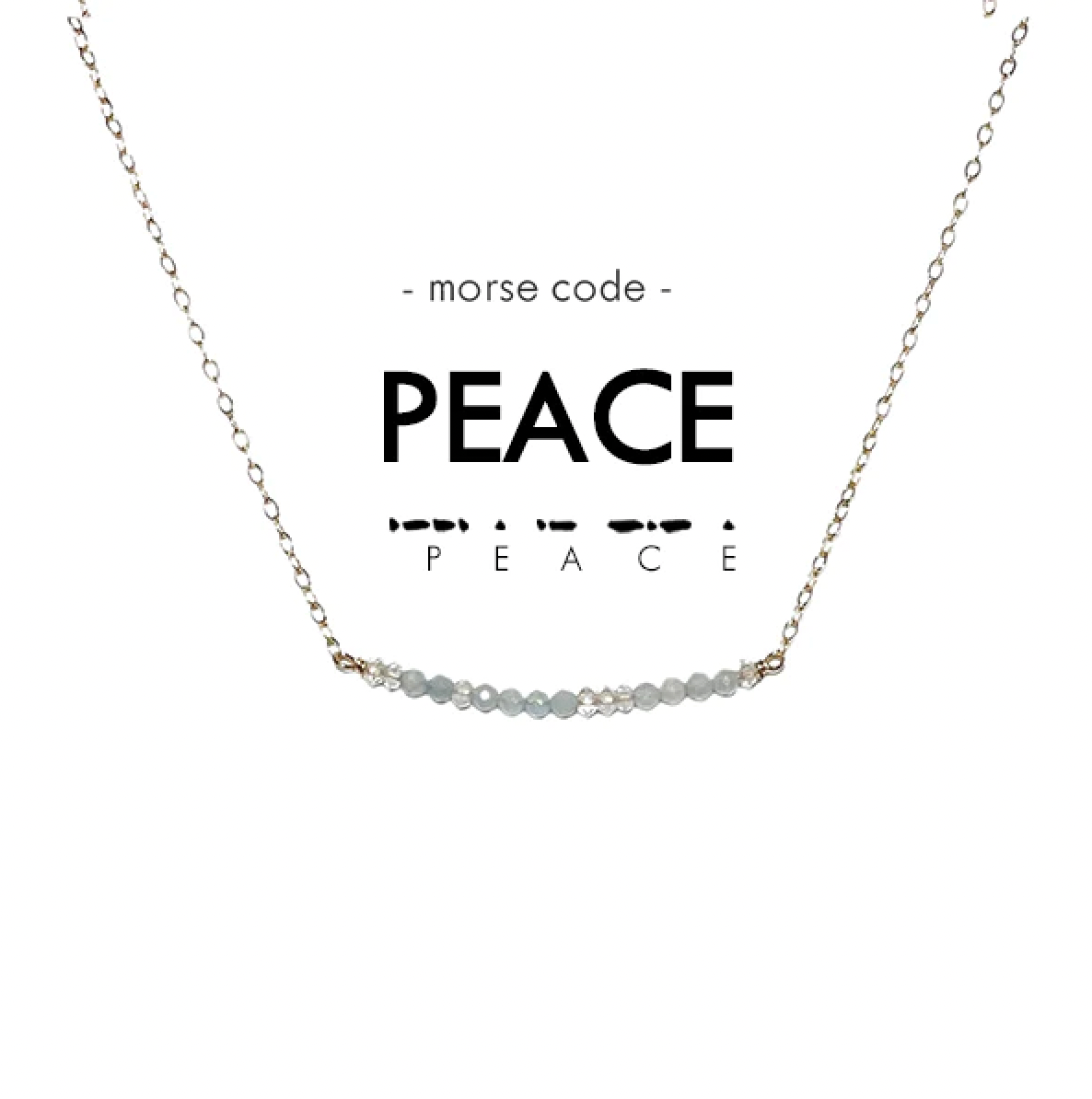 Ethic Goods Morse Code Dainty Stone Necklace - Peace
