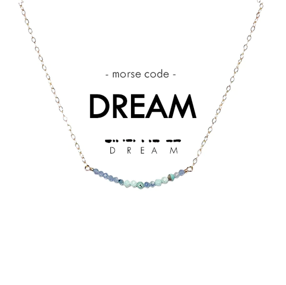 Ethic Goods Morse Code Dainty Stone Necklace - Dream