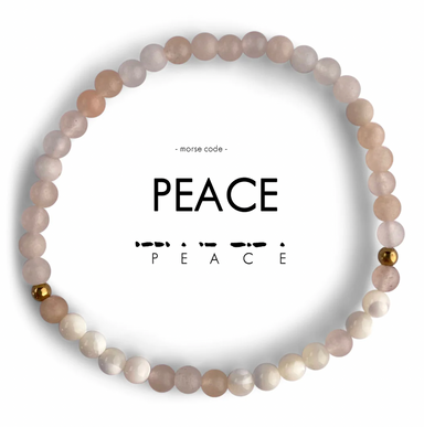 Ethic Goods Morse Code Bracelet Peace - Mother of Pearl & Pink Aventurine