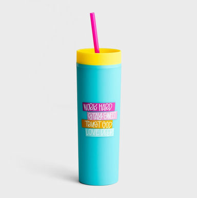 DaySpring All She Wrote Notes 16oz Tumbler - Work Hard