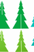 CR Gibson Kailo Chic Acrylic Christmas Trees Set of 3 - Green, Light Green, & Teal