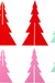 CR Gibson Kailo Chic Acrylic Christmas Trees Set of 3 - Blue, Pink, & Red