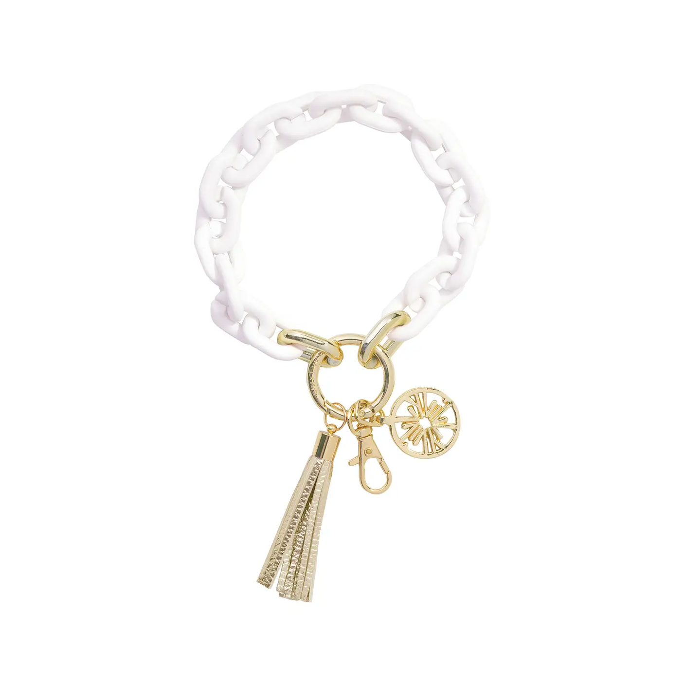 Lilly Pulitzer Chain Keychain - White/Gold