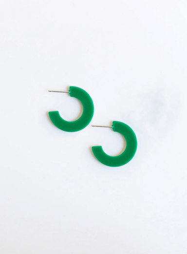 Michelle McDowell Classic Acrylic Hoops - Pine-Small