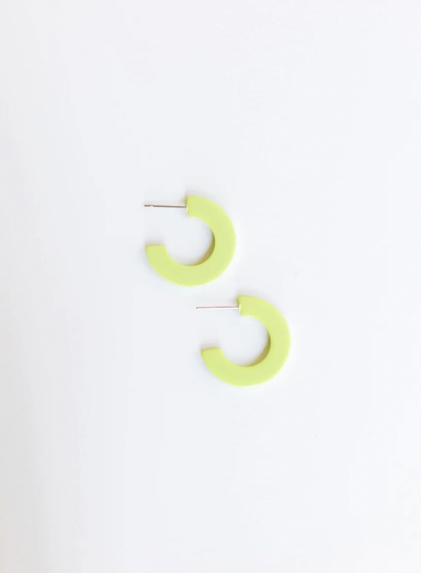  Michelle McDowell Classic Acrylic Hoops - Lime-Small