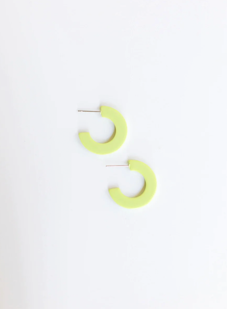  Michelle McDowell Classic Acrylic Hoops - Lime-Small