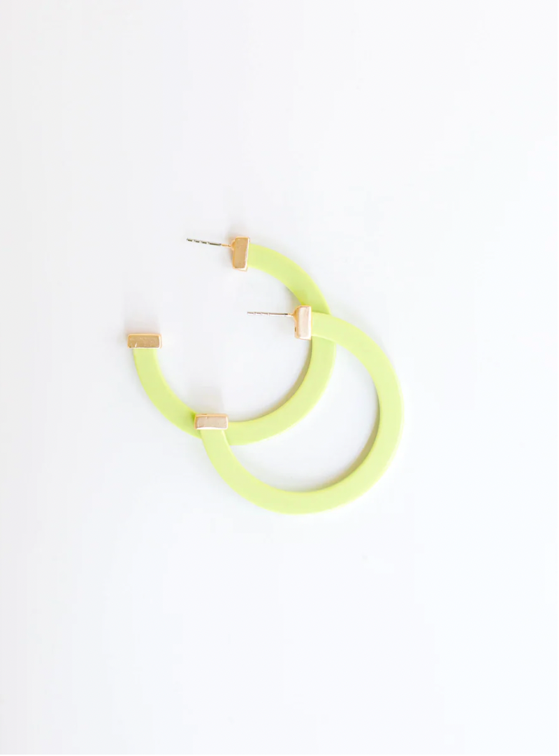  Michelle McDowell Classic Acrylic Hoops - Lime-Large