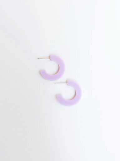 Michelle McDowell Classic Acrylic Hoops - Lilac-Small
