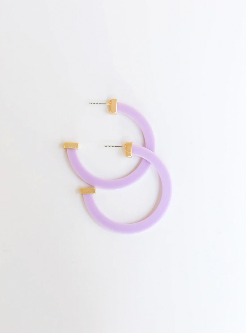 Michelle McDowell Classic Acrylic Hoops - Lilac-Large