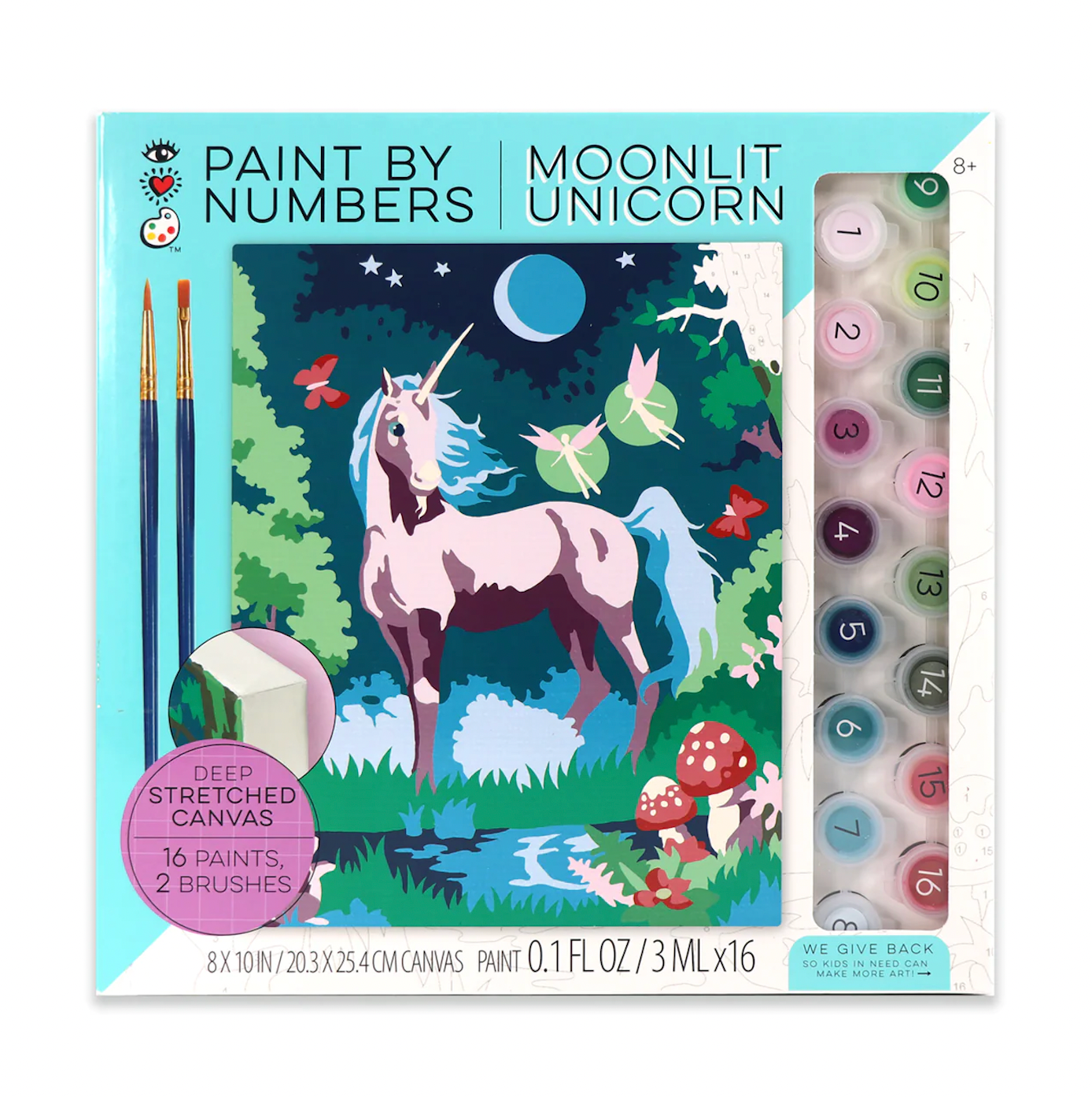 Bright Stripes Paint By Numbers - Moonlit Unicorn